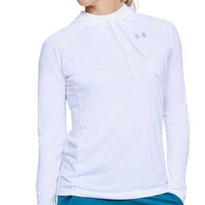 Women's UA Under Armour Tech Long Sleeve Hoodie Lightweight White NEW $45